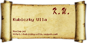 Kubiczky Ulla névjegykártya
